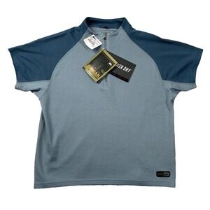 REI Shirt Womens L Polartec Power Dry OXT Zip Top Wicking Aerobic Boxy Splash